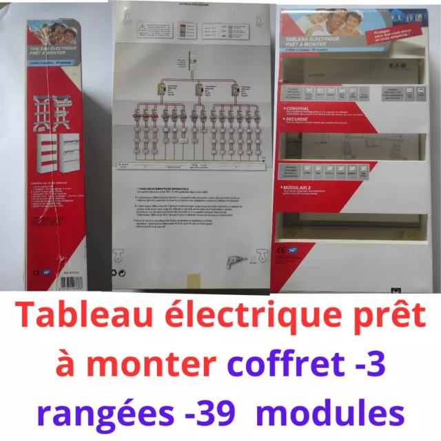 Tableau Électrique - Rangées –39 Modules - Coffret  - Logement - T3  - T4 - T5
