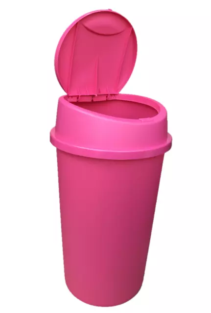 45L All Pink Touch Top Bin Plastic Dustbin Rubbish Waste Bin 3