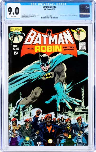 Batman No. 230 CGC 9.0 WHITE Pages -Neal Adams