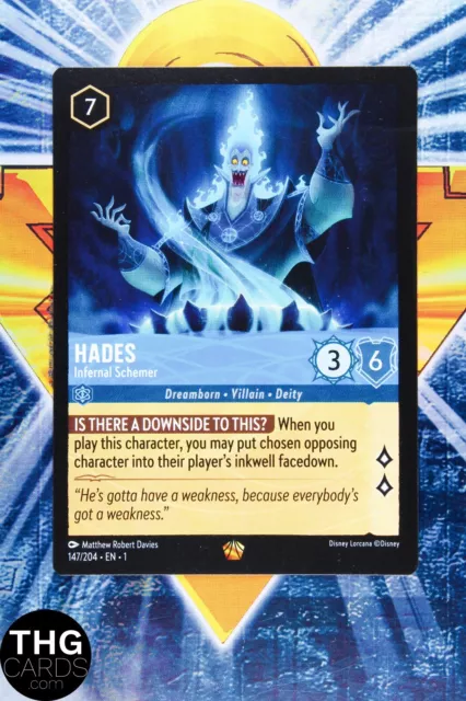 Hades Infernal Schemer 147/204 Standard Legendary Lorcana First Chapter Card 1