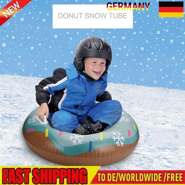 INFLATABLE DOUGHNUT SKI Circle Snow Sled Tire Tube Skiing Pad Winter