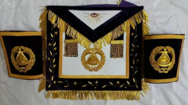 Masonic grand master apron collar & cuff's purple 3