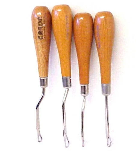 4 Ganchos De Pestillo De Costura De Colección Hechos En Inglandia Manijas De Madera Caron International