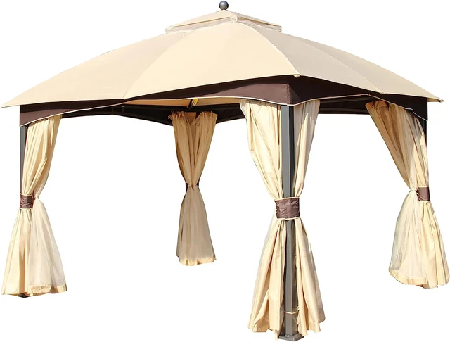 Outsunny Pavillon Gartenpavillon 3 X 4 M Gartenzelt Festzelt Partyzelt Mit 4 X S