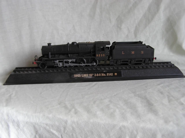 L.M.S. CLASS 8F 2-8-0 STEAM LOCOMOTIVE & TENDER in BLACK - STATIC MODEL ...