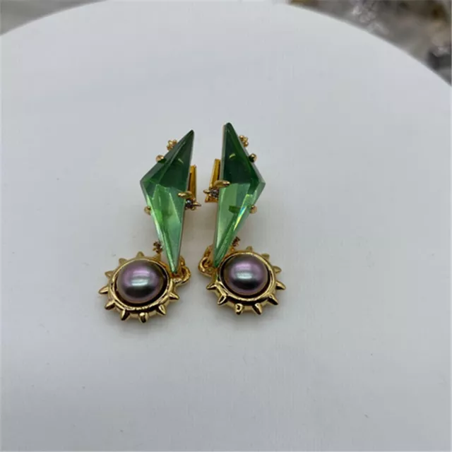 Alexis Bittar Fashion trend casual pearl series green earrings