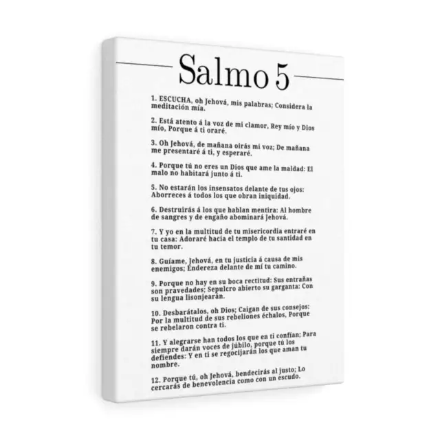 Salmo 5 Impresion De Arte Crist en Blanco Psalm 5 Spanish Ready to Hang Bible C