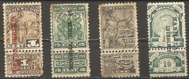 Mexico Old Revenue Fiscal Stamps used