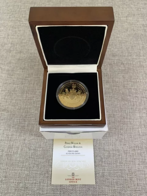 2011 TDC - Prince’s Arms William & Kate Gold Layered Silver Proof 1 Crown Coin