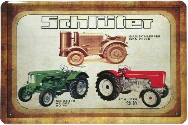 Blechschild Hanomag Traktor 20x30cm - Retro Dekoschild Für Garage & Werkstatt