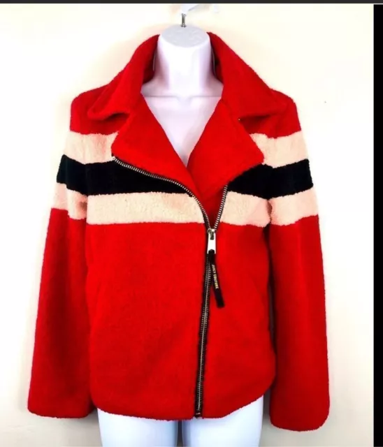 *** Juicy Couture Black Label Striped Sherpa Coat (E017)