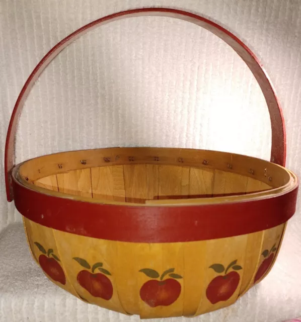 Vintage Woven Apple Basket Large Handle Egg Fruit The Blackberry Lane Collection