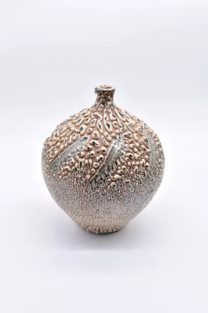 Vintage Lava Volcanic Glaze Vase Mid Century