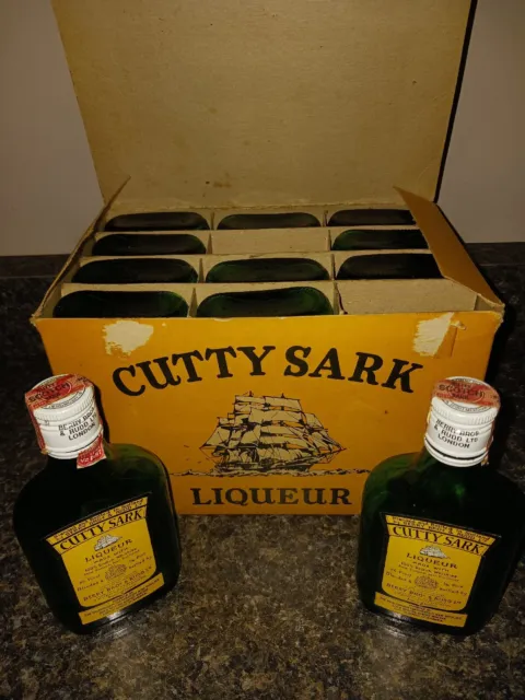12 Vintage 1/4 Pint Scotch Bottles Cutty Sark Bottles - Empty, Great Condition