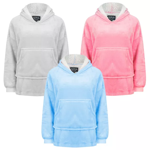 Tokyo Laundry Kids Hoodie Unisex Soft Fleece Lined Oversized Hooded Blanket Top