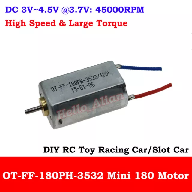 FF-180PH DC 3V 3.7V 45000RPM High Speed Large Torque Mini 180 Motor Racing Car