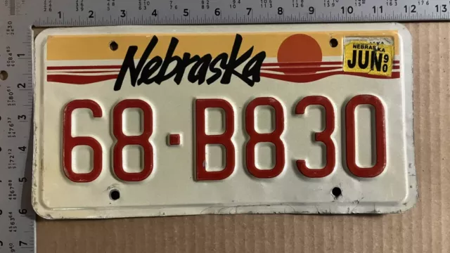 1990 Nebraska license plate 68-B830 YOM DMV Keith Ford Chevy Dodge 13578