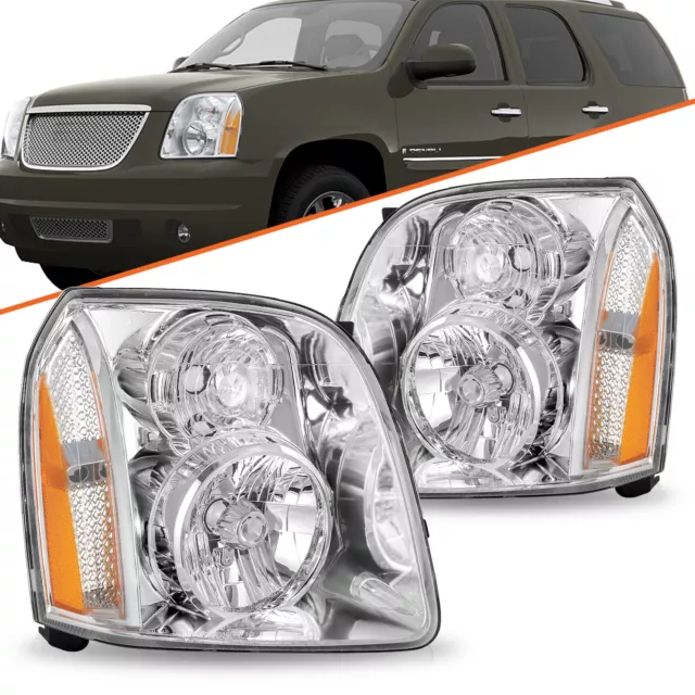 For 2007-2014 GMC Yukon SLE SLT Denali Yukon XL 1500 2500 Factory Headlights L+R