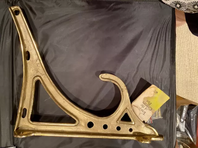 Vintage Brass Wall Hook Hanger Rack Heavy