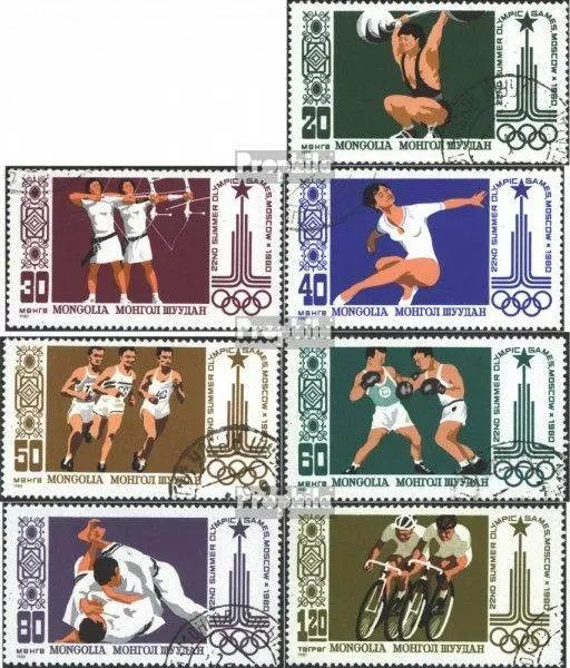 Mongolia 1287-1293 (complete issue) used 1980 olympic. Games, M