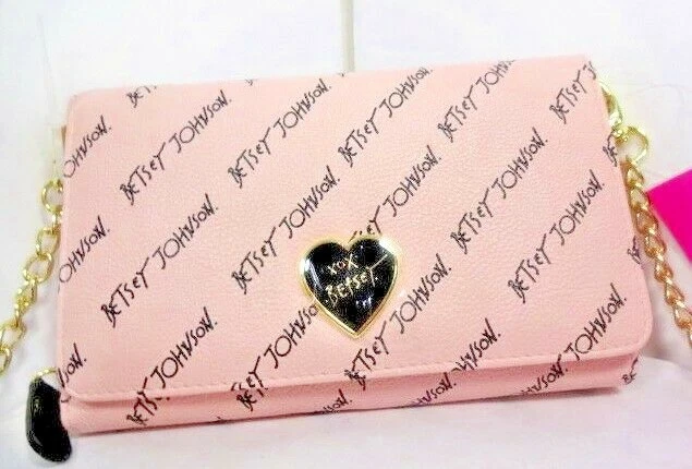 Betsey Johnson Crossbody Wallet, Blush Pink Purse, Brand New & High End!