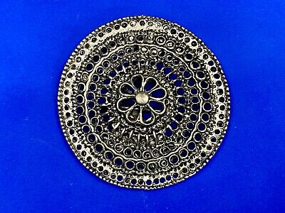 Round ornate  belt buckle for your own rhinestone crafts stones or projects