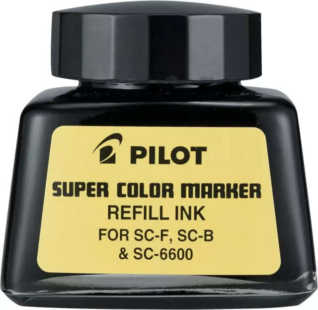 Super Color Permanent Marker Refill Ink, Black Ink, 1 Ounce Bottle with Dropper