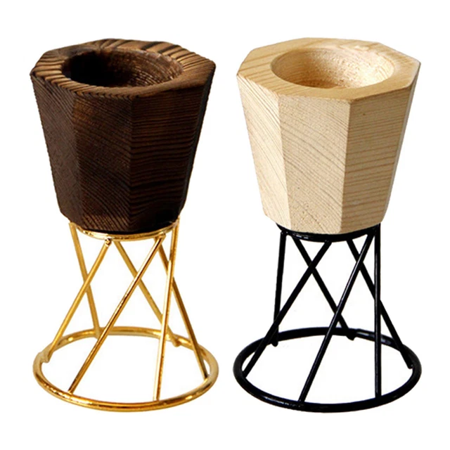 Portavelas de madera candelabro luz de té vela votiva Navidad