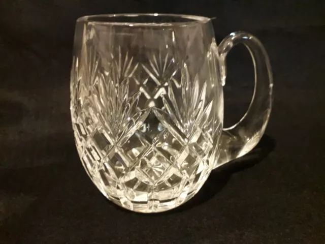 Galway Crystal cut glass  1 pint tankard - 5" and mint condition.