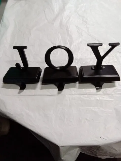 Stocking Holder Hooks Set Of 3 JOY (BLACK STEEL) NO BOX