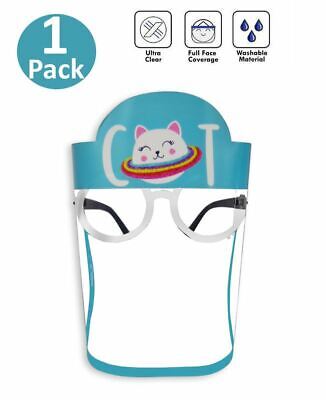 Kids Face Shield Safety Visor Protector Unisex Washable Reusable Cover Cat 1 Pc