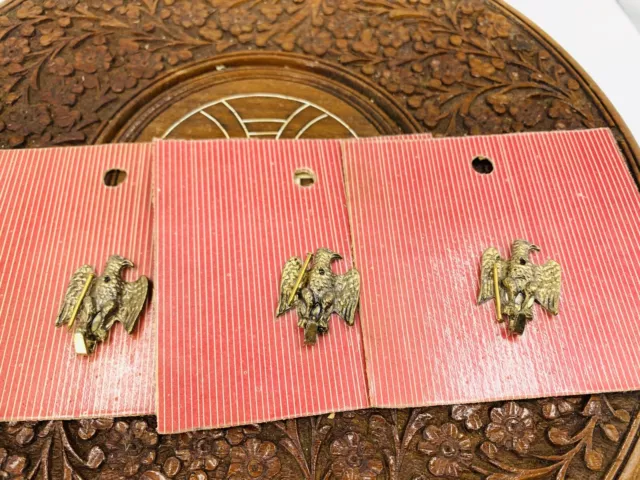 3 Vintage Decorator Brass Eagle Hook Hanging Hook with Nail hardware