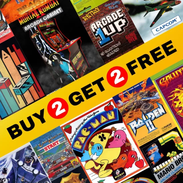 BUY 2 GET 2 FREE - Classic Arcade Game Wall Posters - Nintendo Retro Ads Poster