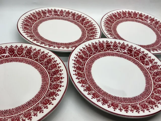 (4) Pottery Barn Tahoe Fair Isle Dinnerware Stoneware Appetizer Dessert Plates