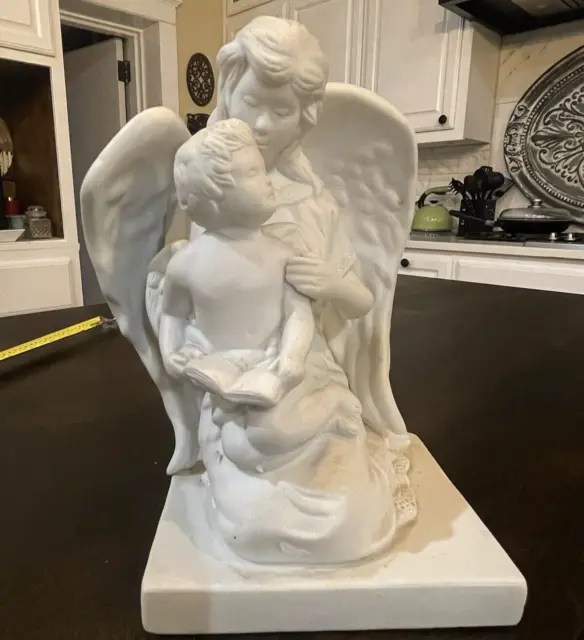 Vintage Porcelain Guardian Angel & Child Angel Figurine / Planter Telaflora B47
