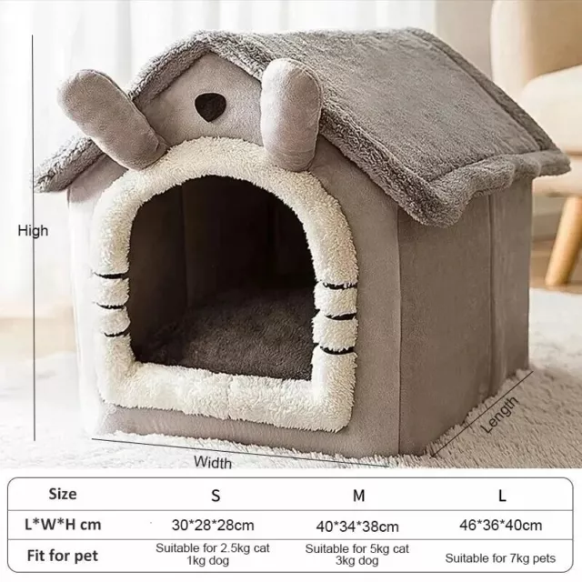 Indoor warm dog house soft pet bed tent house dog house cat bed 3