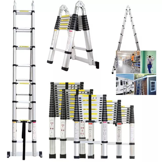 Telescopic Ladder Multi-Purpose Extendable Folding Aluminium 1.4M/2.0M/2.6M3.8M