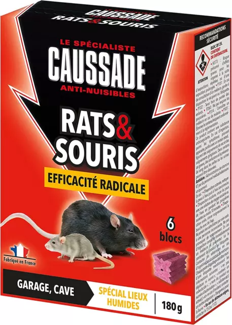 Anti-Nuisibles Rats & Souris Efficacité Radicale 6 Blocs Pour Garage Et Cave Lie