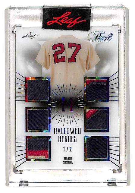 2022 Leaf Pearl Herb Score 1/2 Game Used Prime Patch Card Indians