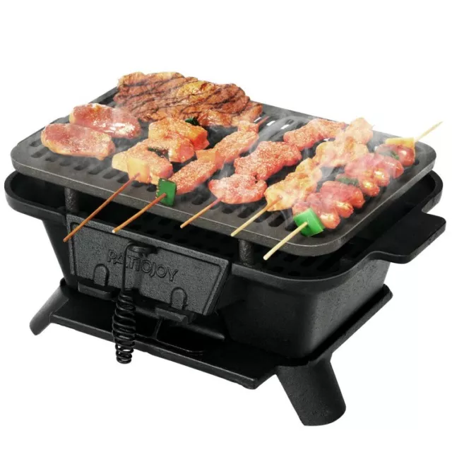 Heavy Duty Cast Iron Charcoal Grill Tabletop Party BBQ Grill Stove Camping Picni