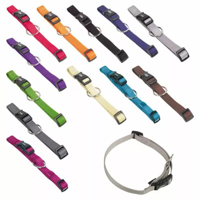 Nobby Halsband CLASSIC XXS/XS-S/S-M/M-L/L-XL alle Farben - Nylon Hundehalsband