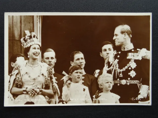 H.R.H QUEEN ELIZABETH ll c1953 Official Coronation RP Postcards by Valentine C49