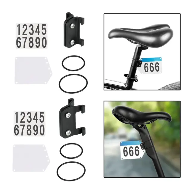 Number Plate Holder with Rubber Bands Seatpost Quick Release Bracket Race Cards