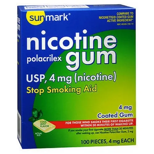 Sunmark Nicotine Polacrilex Gomme Cool Menthe 100 Chaque 4 MG
