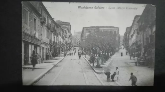 Monteleone Calabro Corso Vittorio Emanuele viaggiata 1926 animata Vibo Valentia