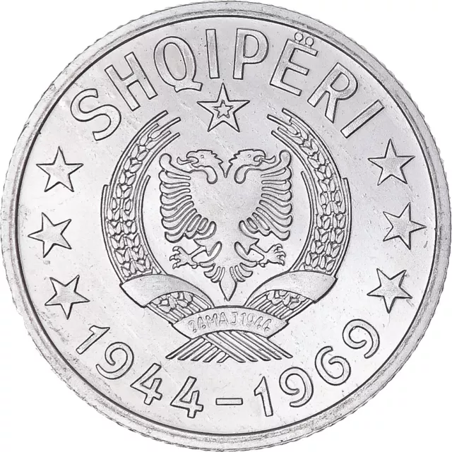 [#131368] Coin, Albania, 10 Qindarka, 1969, MS, Aluminum, KM:45