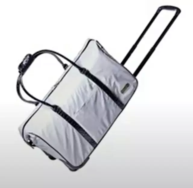 Samantha Brown 21" Wheeled Nylon Weekender Bag Silver (Gray) Brand New With Tags