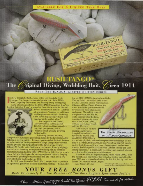 VINTAGE RUSH TANGO Swimming Minnow BASS 2000 Collectors Fishing Fish Bait  Lure $27.97 - PicClick