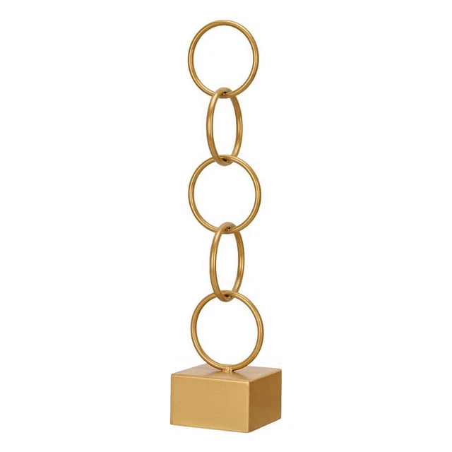 Figura Decorativa Aros Dorado Metal [12,5 x 60,5 x 12,5 cm]
