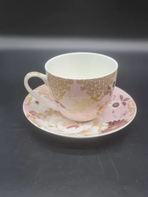 Maxwell & Williams Kimono Cup And Saucer Set Pink Floral Fine Bone China